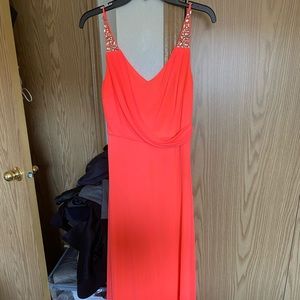 Coral/Orange floor length Prom Dress